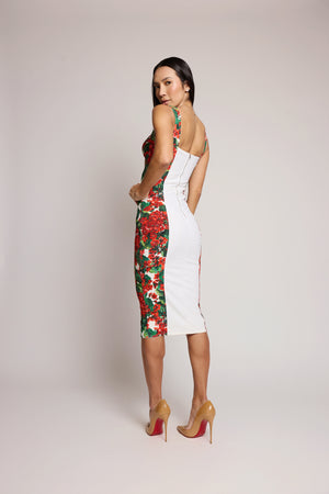 Vestido Midi Dolce & Gabbana Floral Vermelho