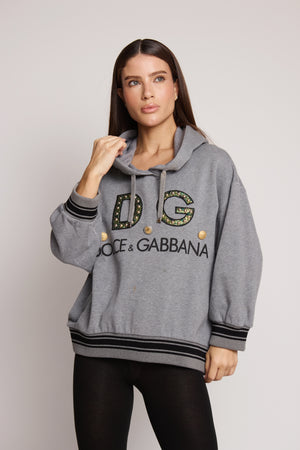 Moletom DG Cinza com Aplicações