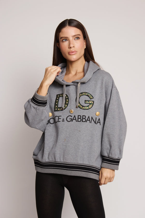 Moletom DG Cinza com Aplicações