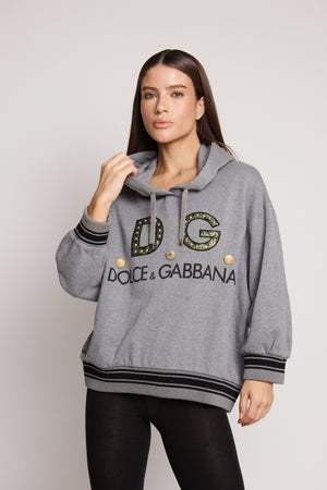 Moletom DG Cinza com Aplicações