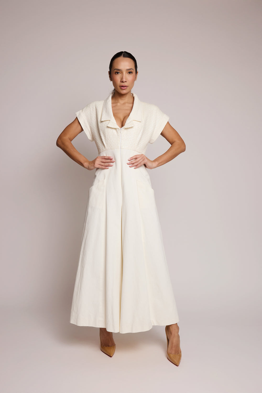 Macacão Chanel Off-White de Alfaiataria