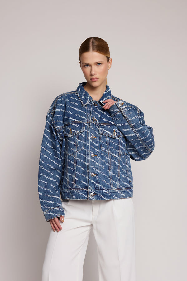 Jaqueta Jeans Azul Alexander Wang Logo Print