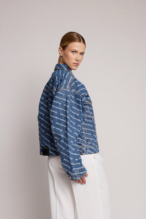 Jaqueta Jeans Azul Alexander Wang Logo Print