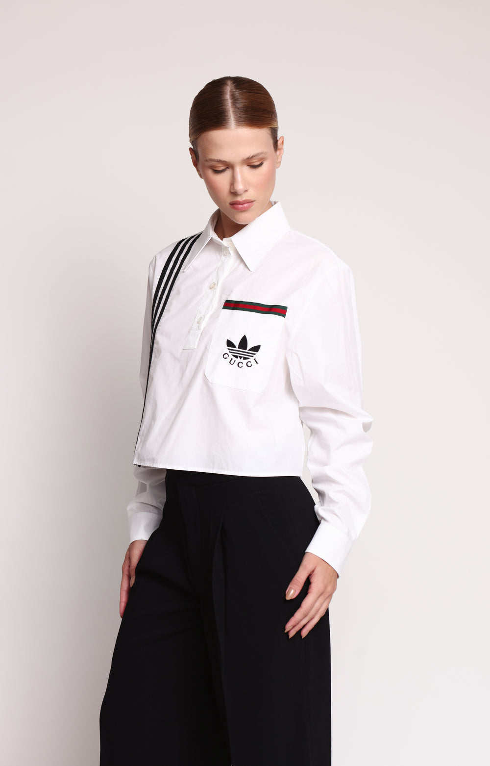 Gucci x Adidas Long Sleeve Crop Top 