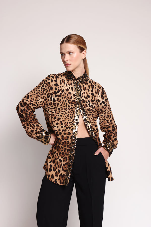 Dolce & Gabbana Sequin Trim Snap-Up 