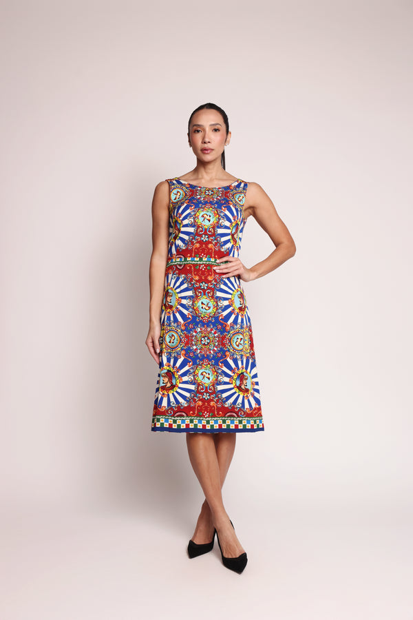 Vestido Dolce & Gabbana Estampa Carretto Siciliano Midi