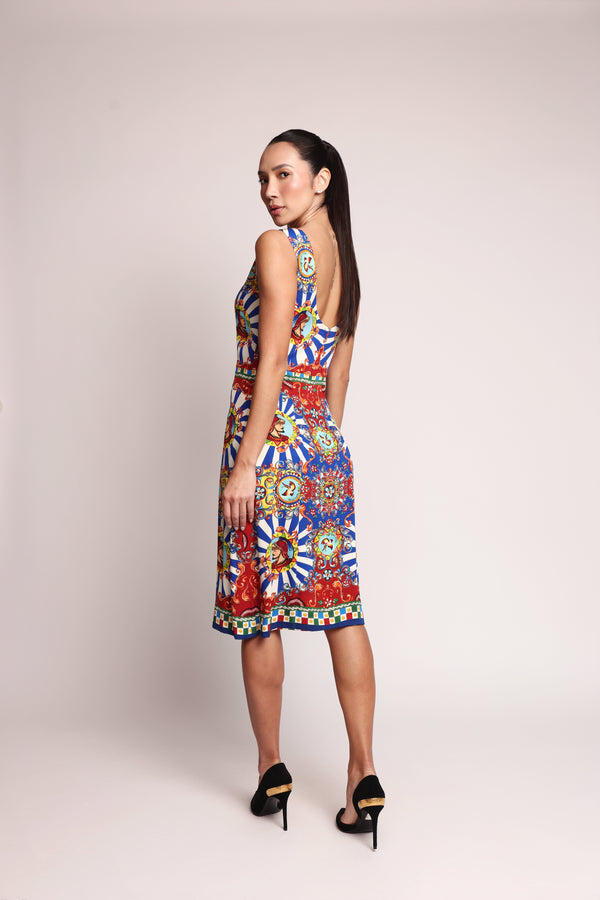 Vestido Dolce & Gabbana Estampa Carretto Siciliano Midi