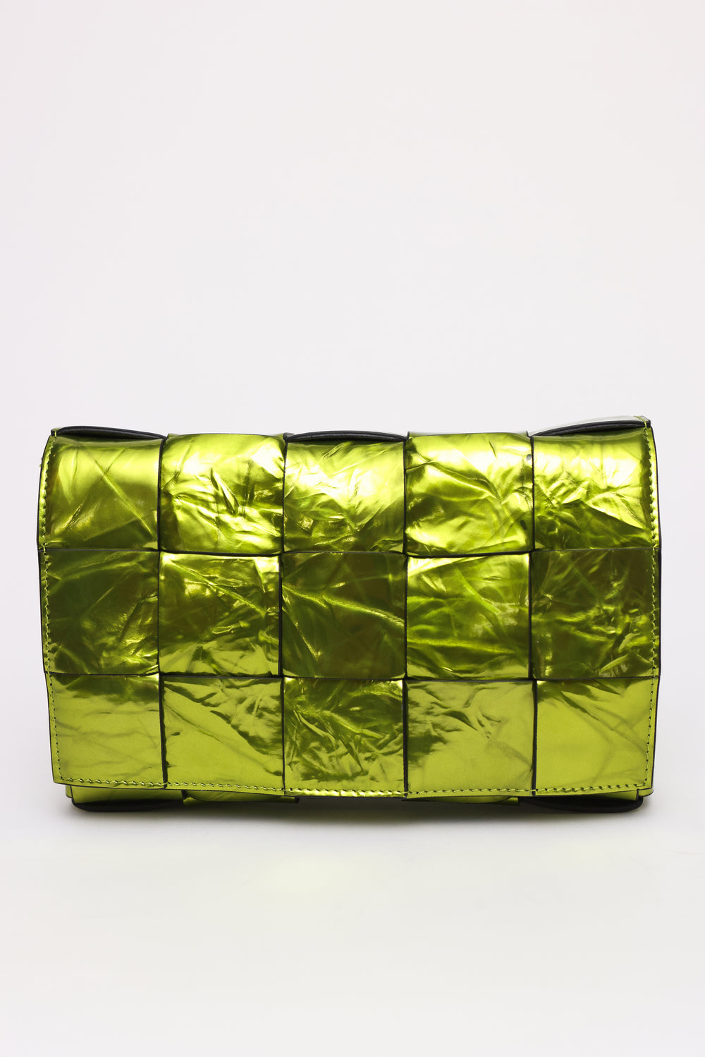 Bottega Veneta Cassette Intrecciato Crushed Metallic Crossbody Bag 