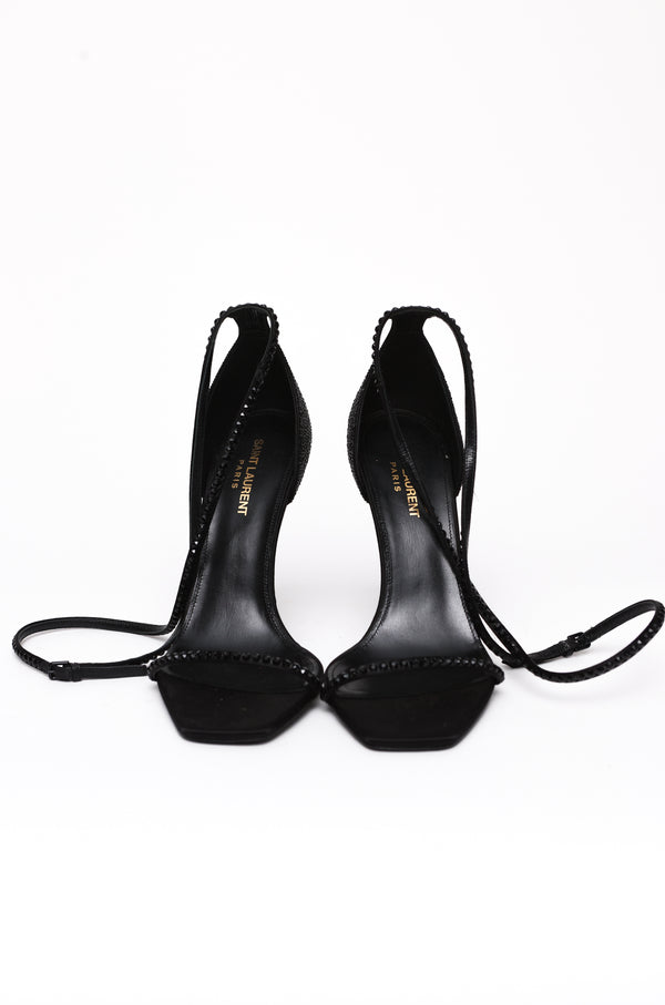 Sandália Yves Saint Laurent Opyum Crystal Preto