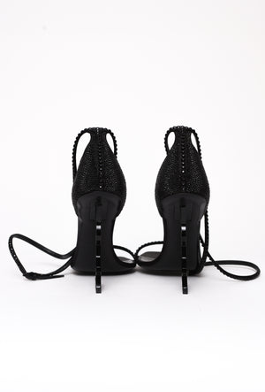 Sandália Yves Saint Laurent Opyum Crystal Preto