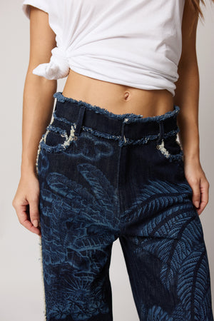 Calça Dior Tie-Dye Denim Azul
