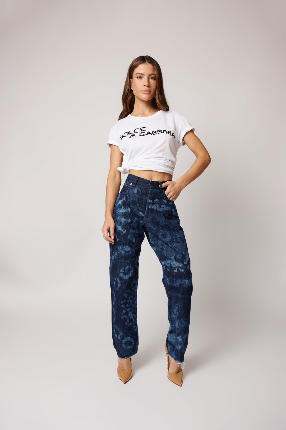 Calça Dior Tie-Dye Denim Azul