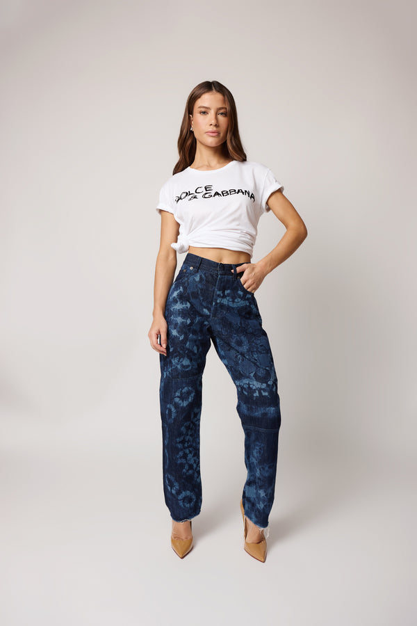 Calça Dior Tie-Dye Denim Azul