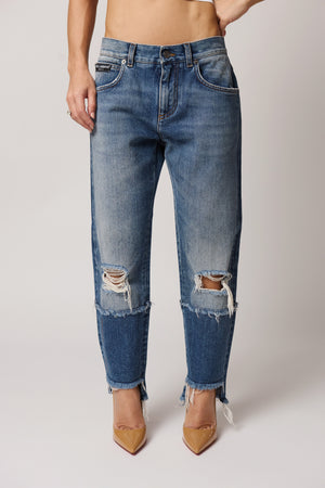 Calça Jeans Dolce & Gabbana Destroyed Azul