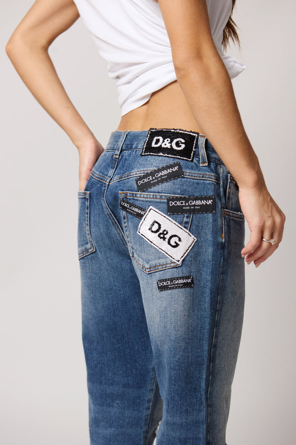 Calça Jeans Dolce & Gabbana Destroyed Azul