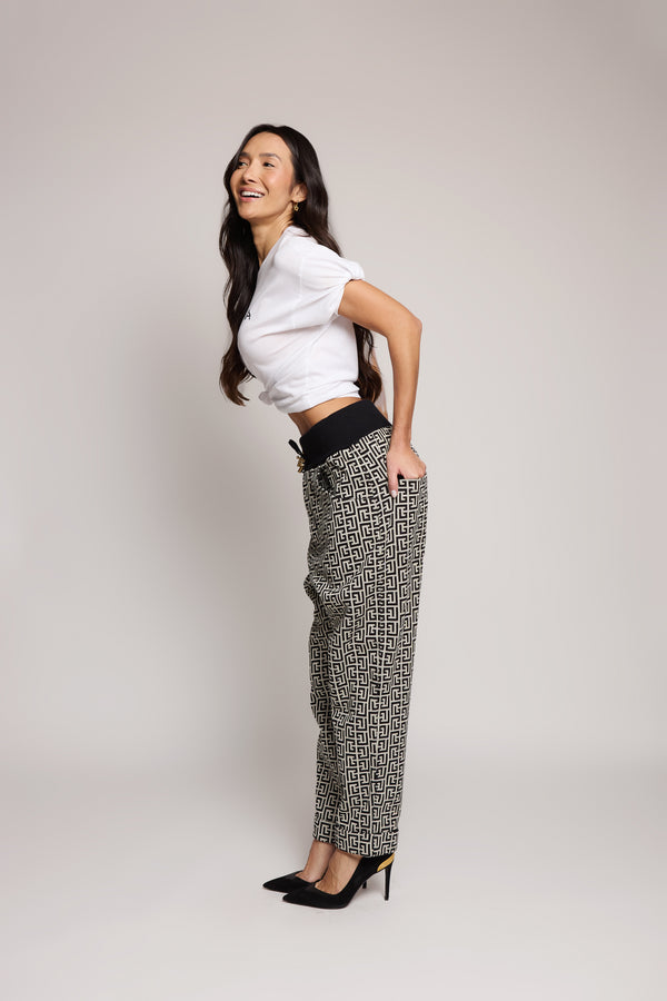 Calça em jacquard de algodão Balmain