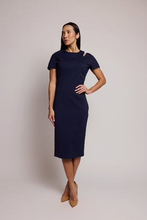Vestido Azul Estruturado Victoria Beckham