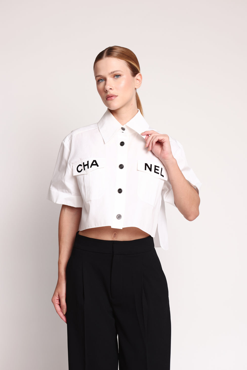 Chanel Cropped Button Up