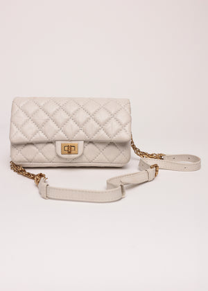 Chanel White Quilted 2.55 Shoulder Bag