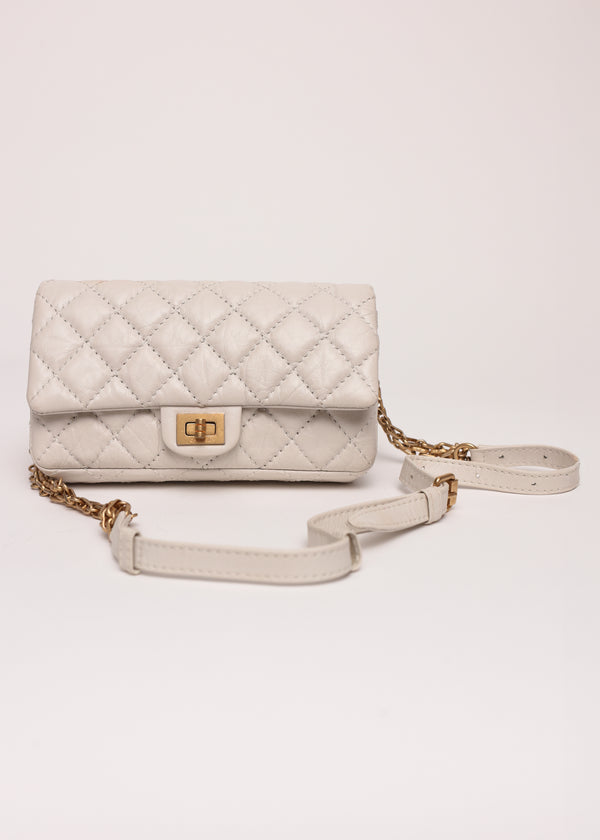 Chanel White Quilted 2.55 Shoulder Bag