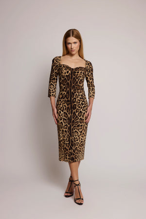 Vestido Dolce & Gabbana tubinho com estampa animal print