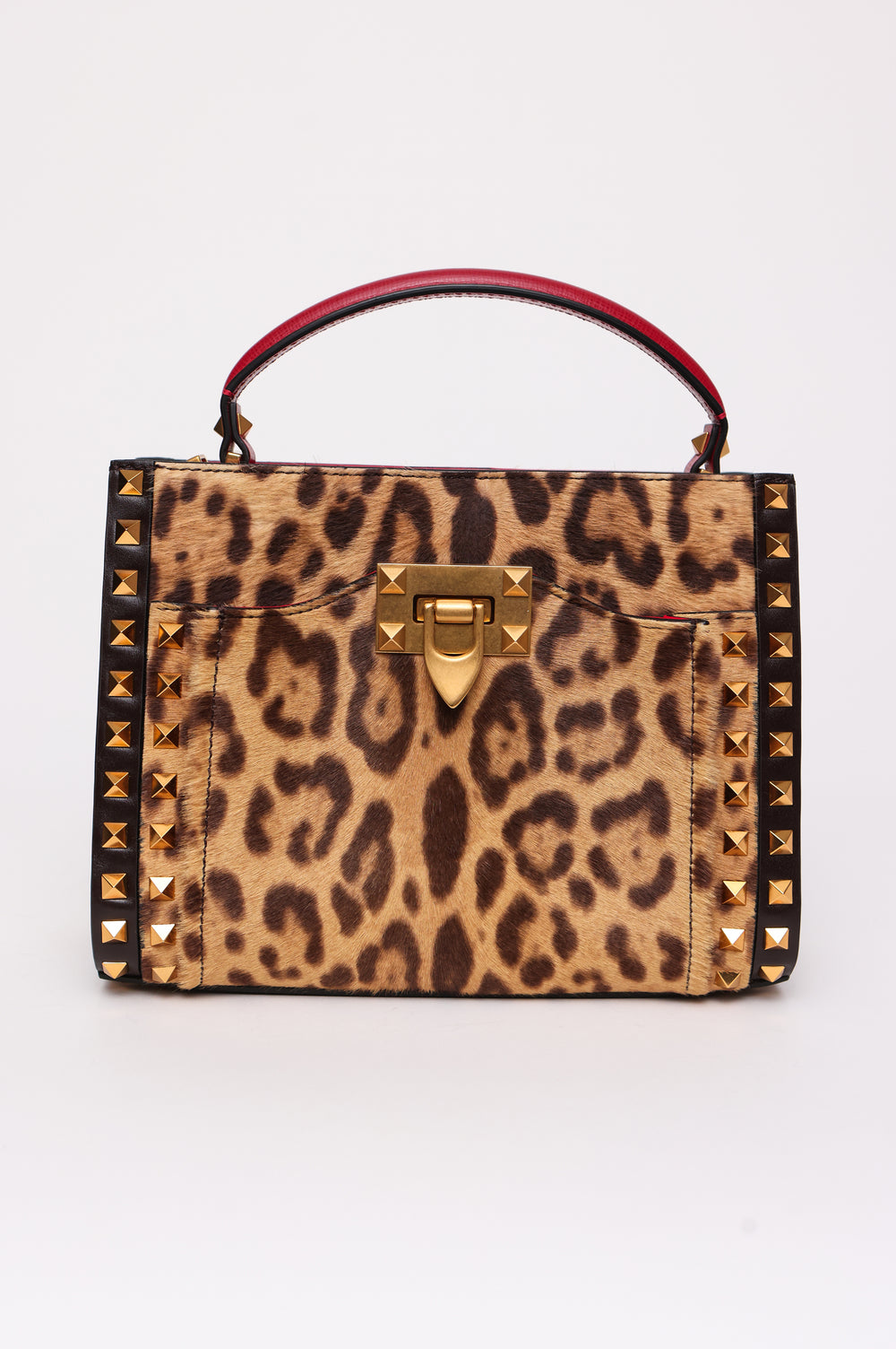 Valentino Garavani Rockstud Alcove Small Leopard-print Calf Hair