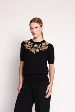 Dolce & Gabbana Cashmere Floral Print Sweater