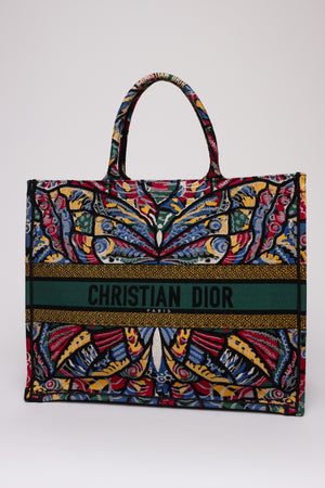 Christian Dior Embroidered Canvas Butterfly Book Tote