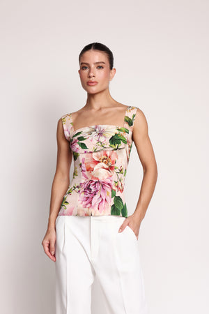 Dolce & Gabbana Charmeuse Floral Top