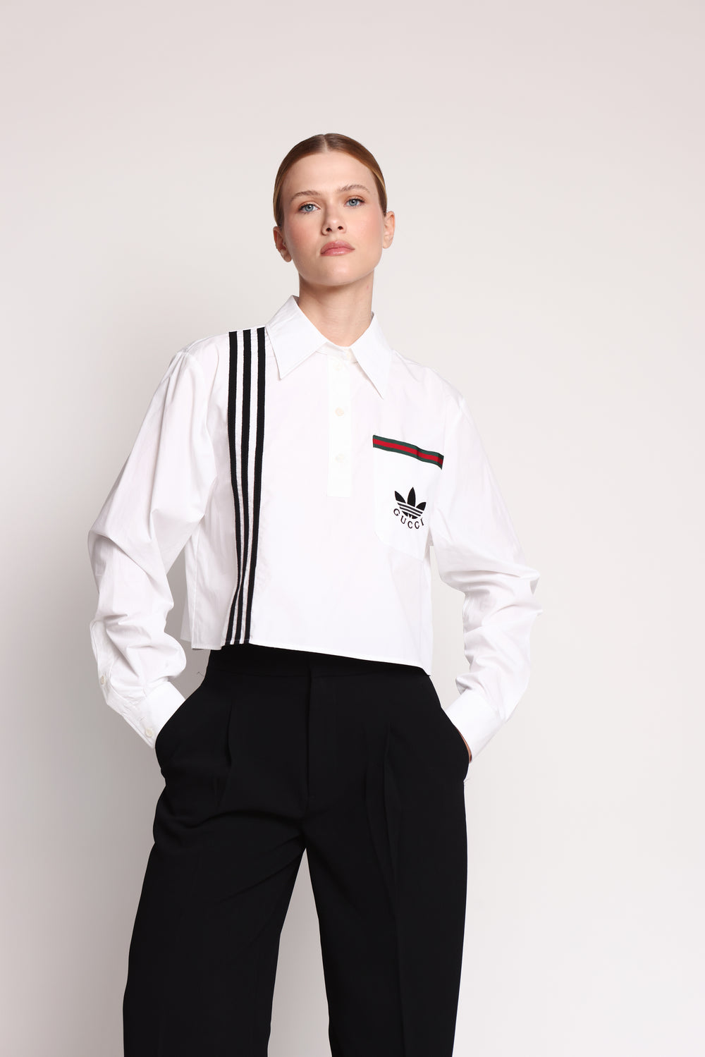 Gucci x Adidas Long Sleeve Crop Top