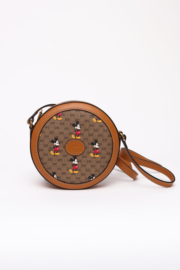 Gucci x Disney Mini Vintage GG Supreme Monogram Mickey Mouse Round