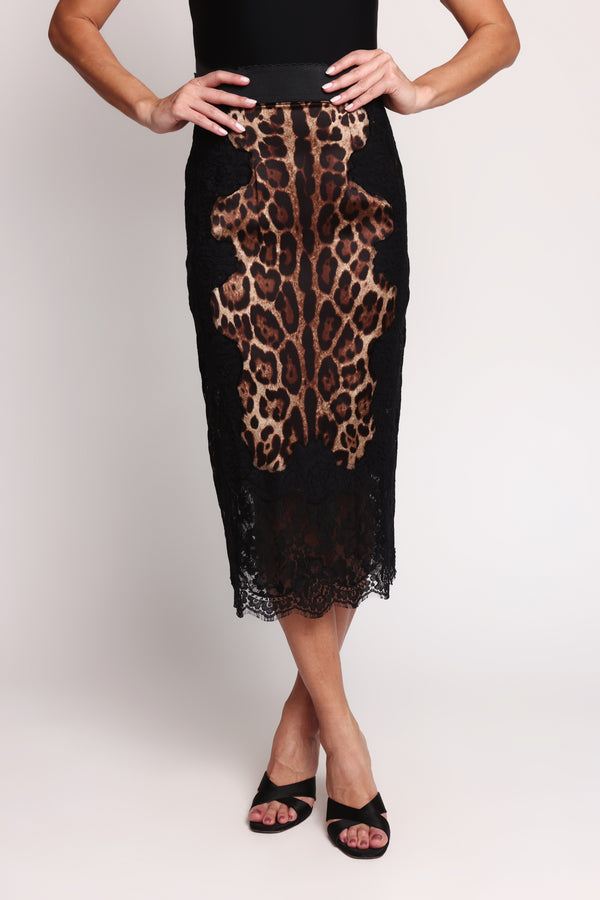 Saia lápis Dolce & Gabbana com estampa de leopardo