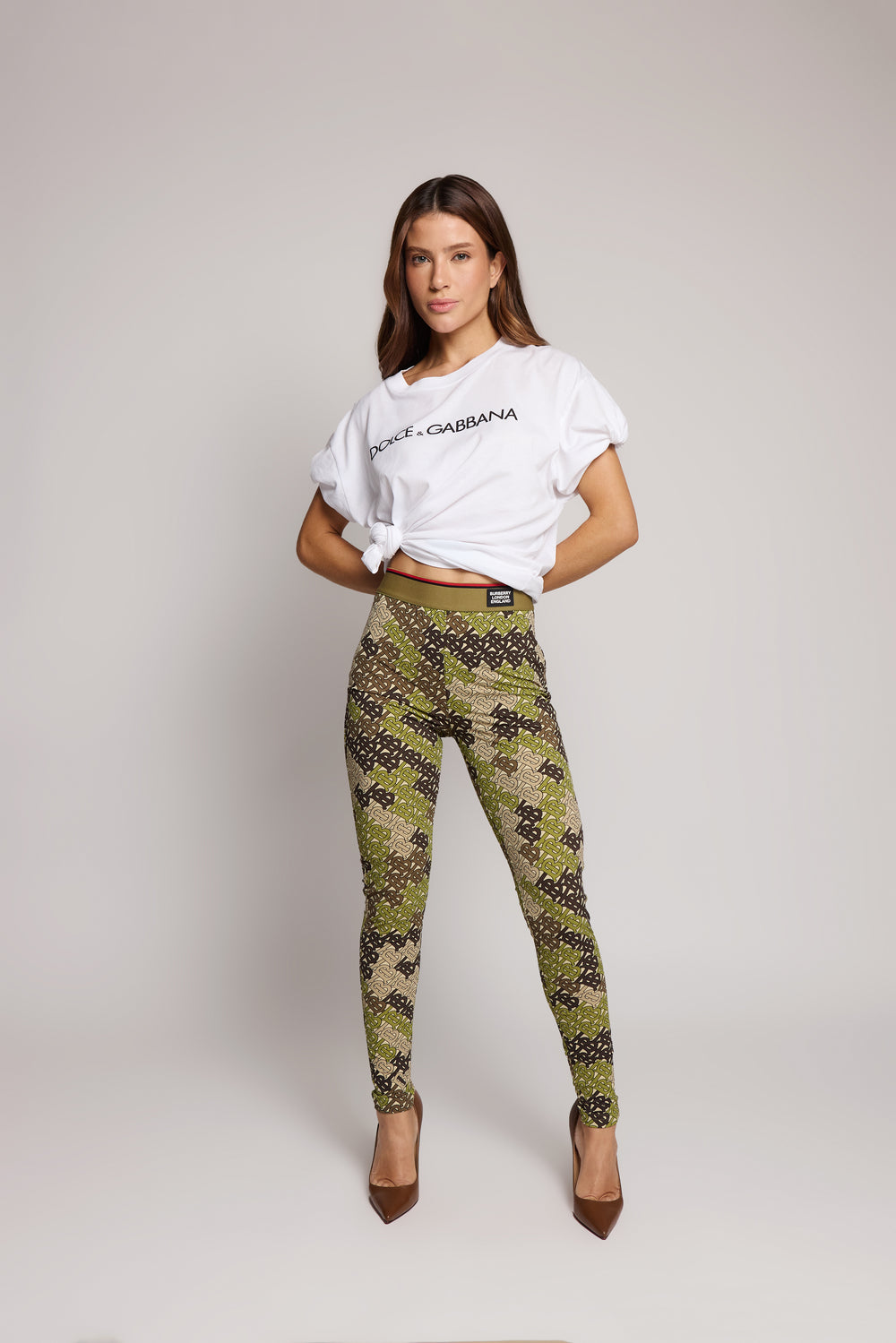 Calça Burberry Monograma TB Multicolor