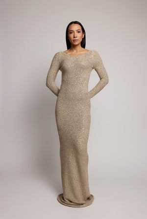 Vestido de malha com lantejoulas Oscar de la Renta