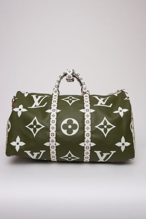 Louis Vuitton Khaki Green Keepall Bandoulière 50