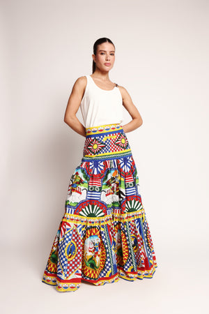 Saia Dolce & Gabbana estampa Carretto